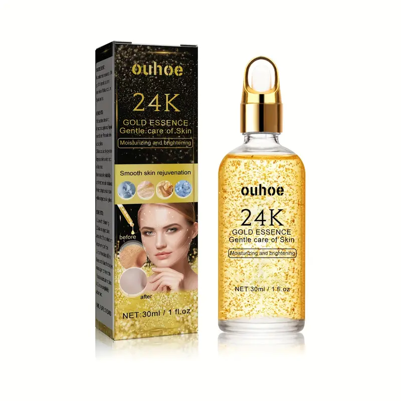 Face brightening serum with gold particles